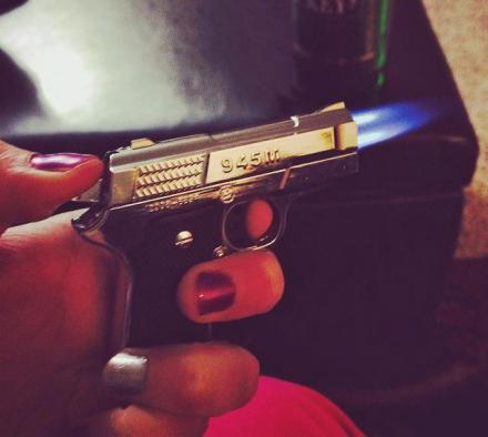 9MM Hand Gun Lighter With Dual Flame