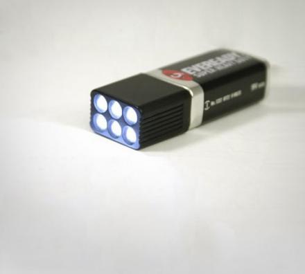 9V Battery Flashlight Attachment