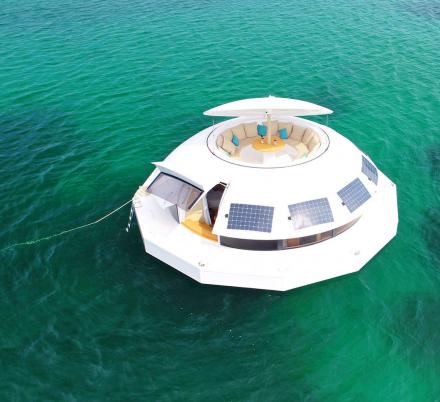 The Anthenea Is a UFO Shaped Luxury Yacht That's Powered By Solar Panels