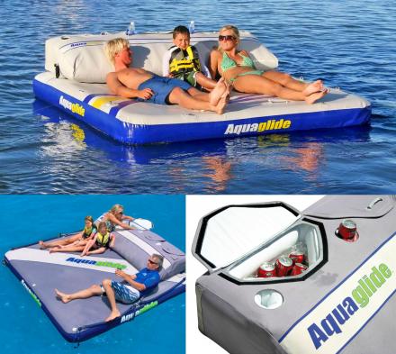 This Giant Inflatable Mattress Float Has An Integrated Cooler To Hold Your Drinks While Your Relax
