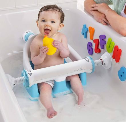 Baby Bathtub Seat With Backrest Suction Cups To Side Of Bathtub