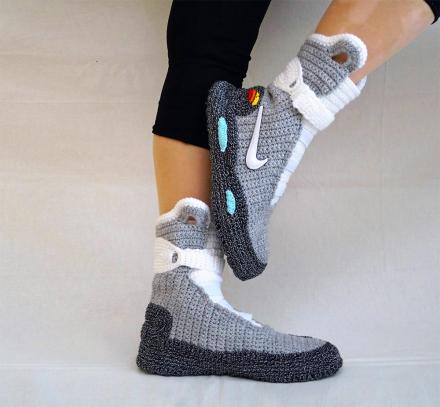 These Back To The Future Knitted Slippers Are Perfect For BTTF Geeks