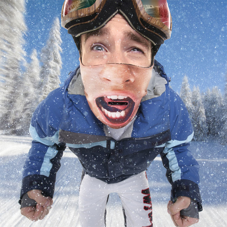Beardo Ski Mask Guy With Mouth Open