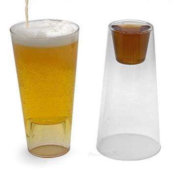 Beer Drinking Glass With Shot Glass