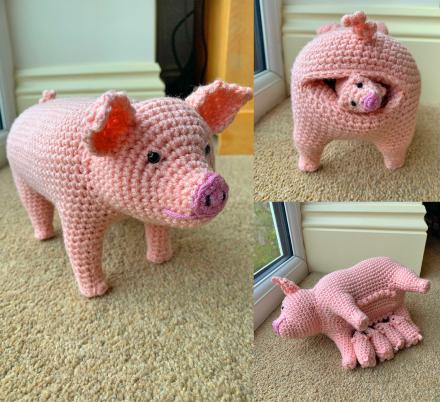 This Crochet Pattern Lets You Create A Birthing Pig That Feeds Its Piglets