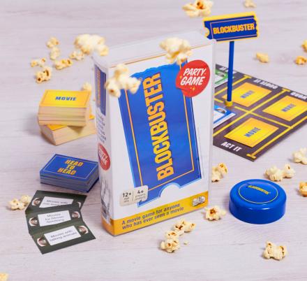 There's a Blockbuster Party Game That Comes in a Nostalgic Blockbuster VHS Tape