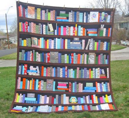 You Can Get a Bookcase Quilt Customized With Your Favorite Books and Hobbies On The Shelves