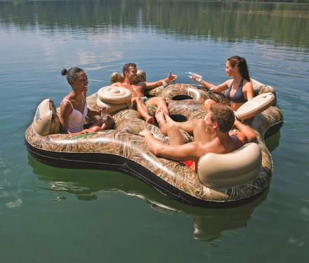 Camouflage Inflatable 4-Person Lake Floater