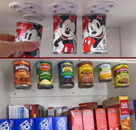 CanLoft: Magnetic Canned Food Hangers Save Space In Your Pantry