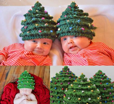 These Crochet Christmas Tree Hats Make The Perfect Hat For Newborn Holiday Photos