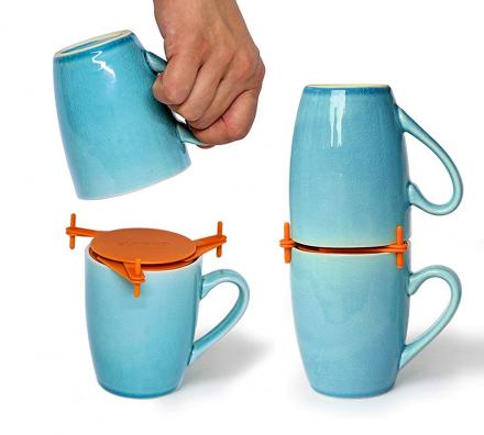 Coffee Mug Organizers Help Stack Unstackable Mugs and Cups