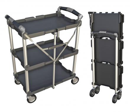 Collapsible Service Cart Folds Down To Just 8 Inches Wide