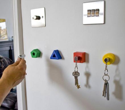 Colored Shapes Key Holders