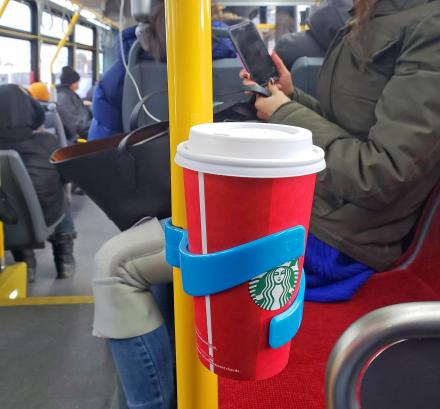 ComfyCup Holder: Portable Cup Holder For Use On Trains, Buses, and Subways