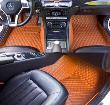 Diamond-Stitched Luxury Leather Custom Car Mats