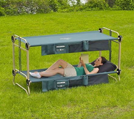 Disc-O-Bed: An Adult Camping Bunk-Bed, Turns Into a Sofa During The Day