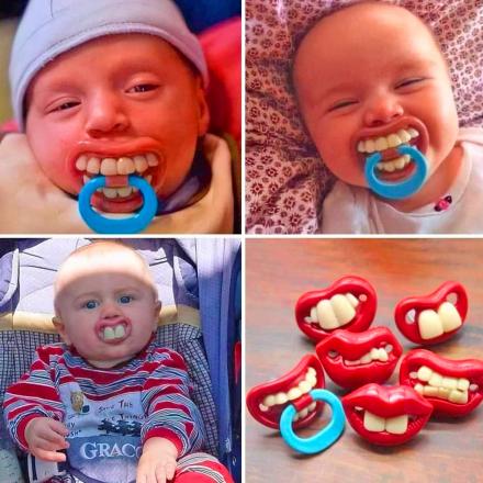These Funny Teeth Baby Pacifiers Might Make Tough Parenting Times a Little More Tolerable