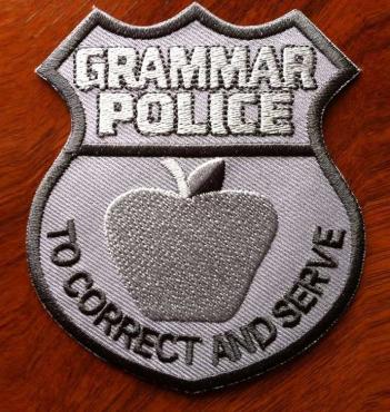 Grammar Police Badge Patch