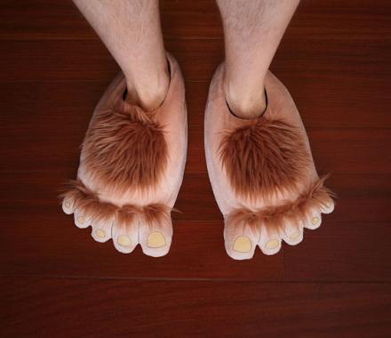 Hairy Hobbit Feet Slippers