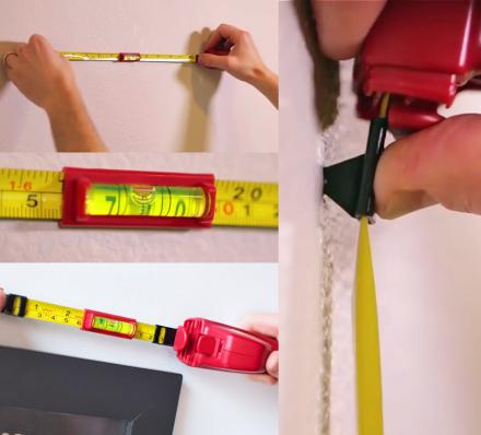 This Genius All-In-One Wall Hanger Tool Contains a Tape Measure, Bubble Level, and a Wall Marker