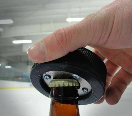 Hockey Puck Bottler Opener