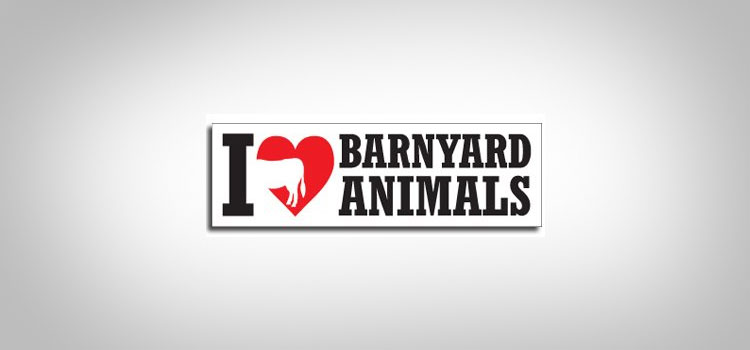 I Love Barnyard Animals Car Magnet