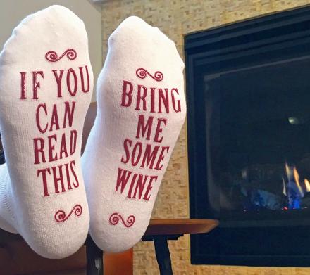 If You Can Read This, Bring Me Some Wine - Christmas Socks