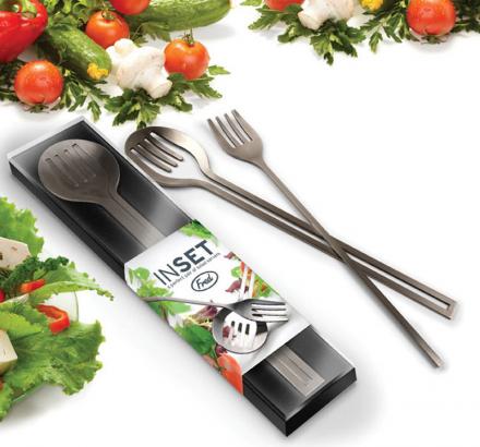 Inset Salad Servers Fork and Spoon