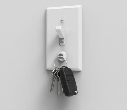 KeyCatch: Magnet That Screws Into Light Switch - Hold Your Keys