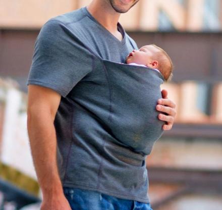 This Dad Shirt Has a Giant Front Pocket For Holding Baby