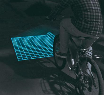 Lumigrids Projects a Laser Grid In Front Of Your Bicycle To See Terrain Changes at Night