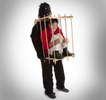 Man In Gorilla Cage Costume