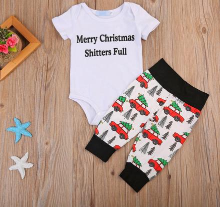 Merry Christmas, Shitters Full - Funny Baby Holiday Outfit