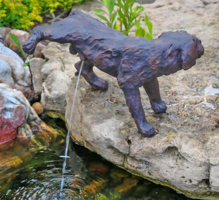 Naughty Peeing Dog Water Fountain Statue