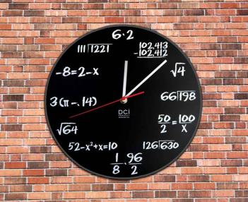 Nerdy Mathematics Wall Clock