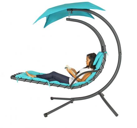 Outdoor Hanging Chaise Lounger Lets You Relax and Swing While Hanging In The Air