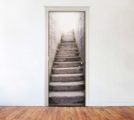 Outside Concrete Stairs Door Mural