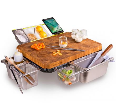 Incredible Cutting Board Work Bench With Drawers and Tablet Holder