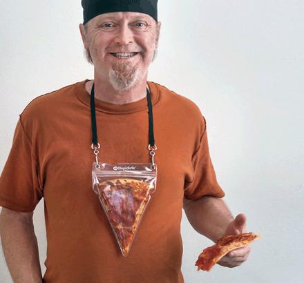 Portable Pizza Pouch: A Pizza Slice Holding Lanyard