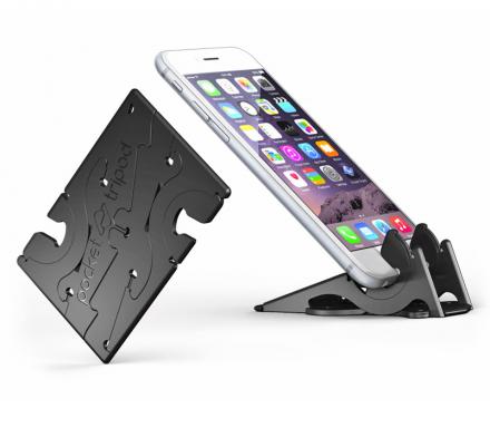 This Phone Stand Folds Down To Fit In Your Wallet