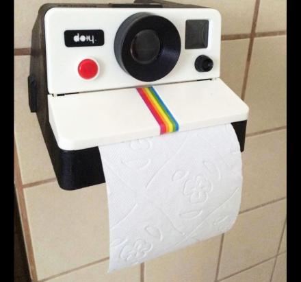 Polaroid Camera Toilet Paper Dispenser