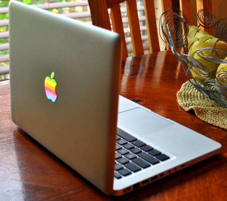 Retro Apple Logo Macbook Decal