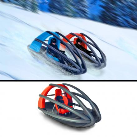 The Slegoon Is a Caged Snow Sled That Lets The Rider Roll and Continue If Tipped