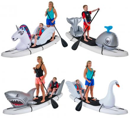 These Inflatable Paddleboard Attachments Turn Your Board Into a Unicorn, Shark, Whale