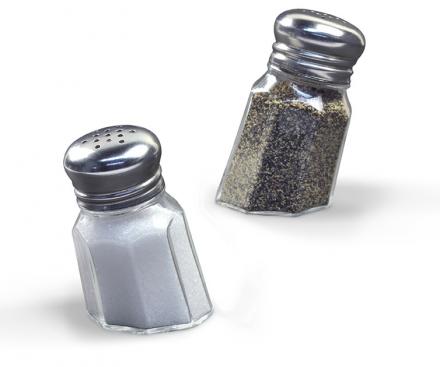 Sunk-In Salt and Pepper Shakers Look Like They're Sinking Into The Table