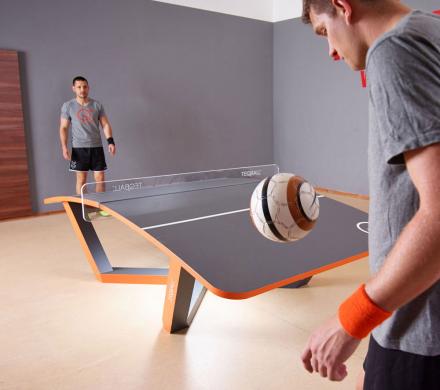TEQBALL: A Curved Ping Pong Table That You Play With a Soccer Ball