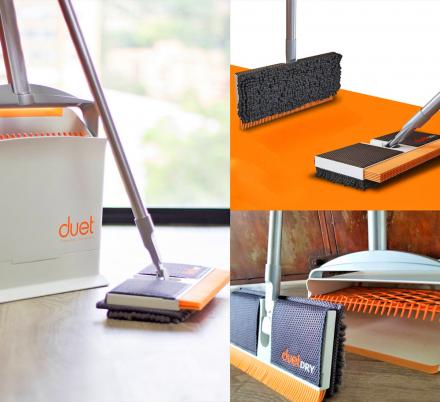 This Brilliant All-in-One Mop, Broom, and Dustpan Has a Self Cleaning Chamber