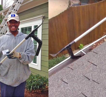 This Ingenious Gutter Cleaning Tool Lets You Work Under Gutter Brackets