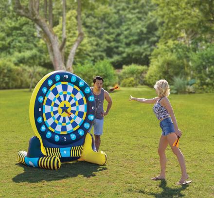 There's a 6 Foot Inflatable Backyard Dart Board For Giant Games Of Darts