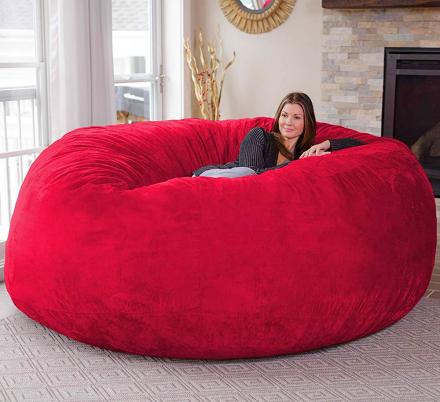 There's a Giant Bean Bag Chair Measures 8 Feet, And Can Fit Up To 3 People